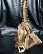 "YVES SAINT LAURENT" rhinestone motif gold necklace