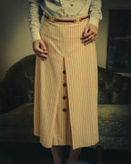 -SPECIAL- “GUCCI” 2015-2022 vintage inspired horsebit striped wool skirt