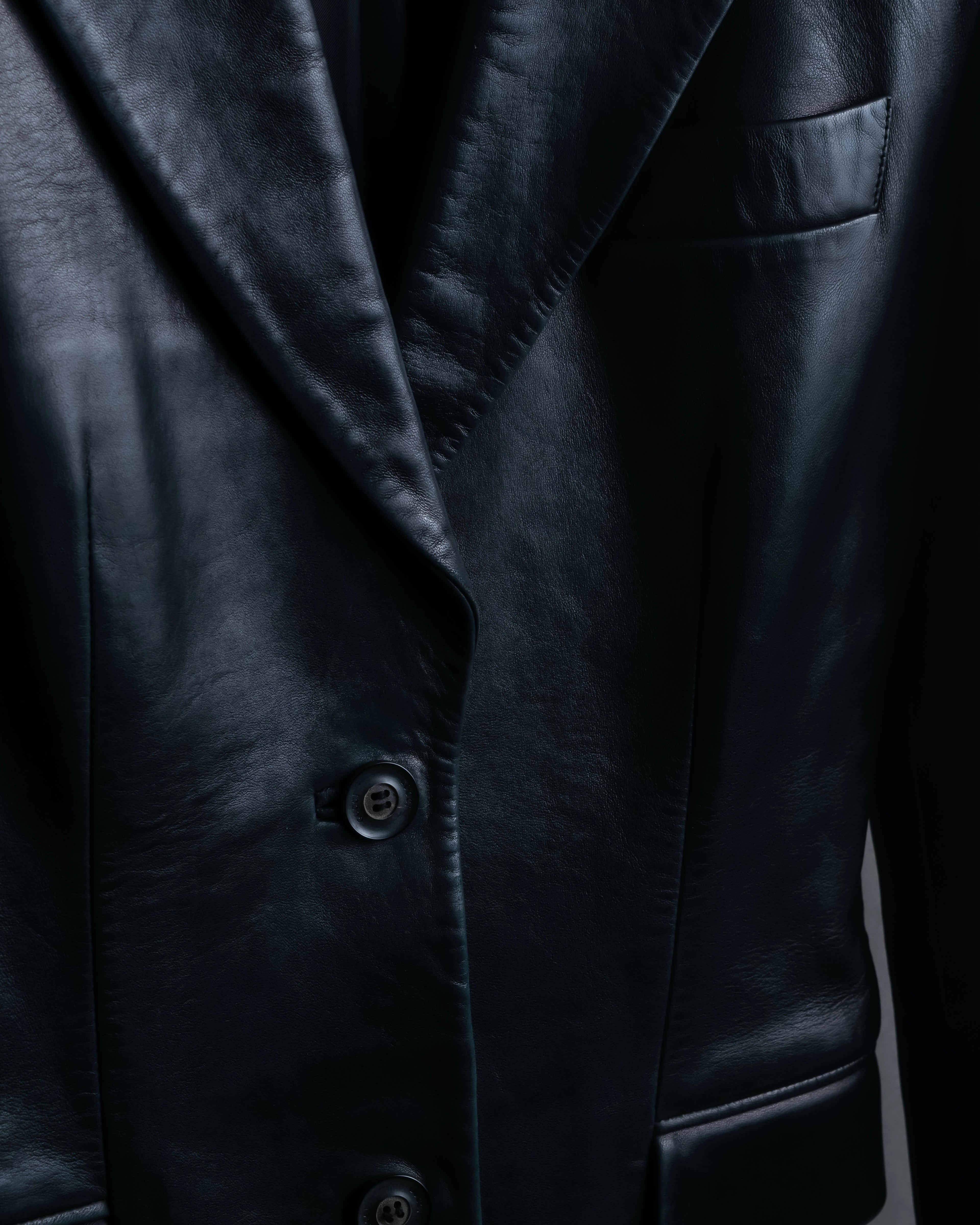 "GUCCI" Box silhouette calf leather tailored jacket