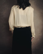 -SPECIAL- “VALENTINO” 1998-2008 Silk ruffled lace bow blouse