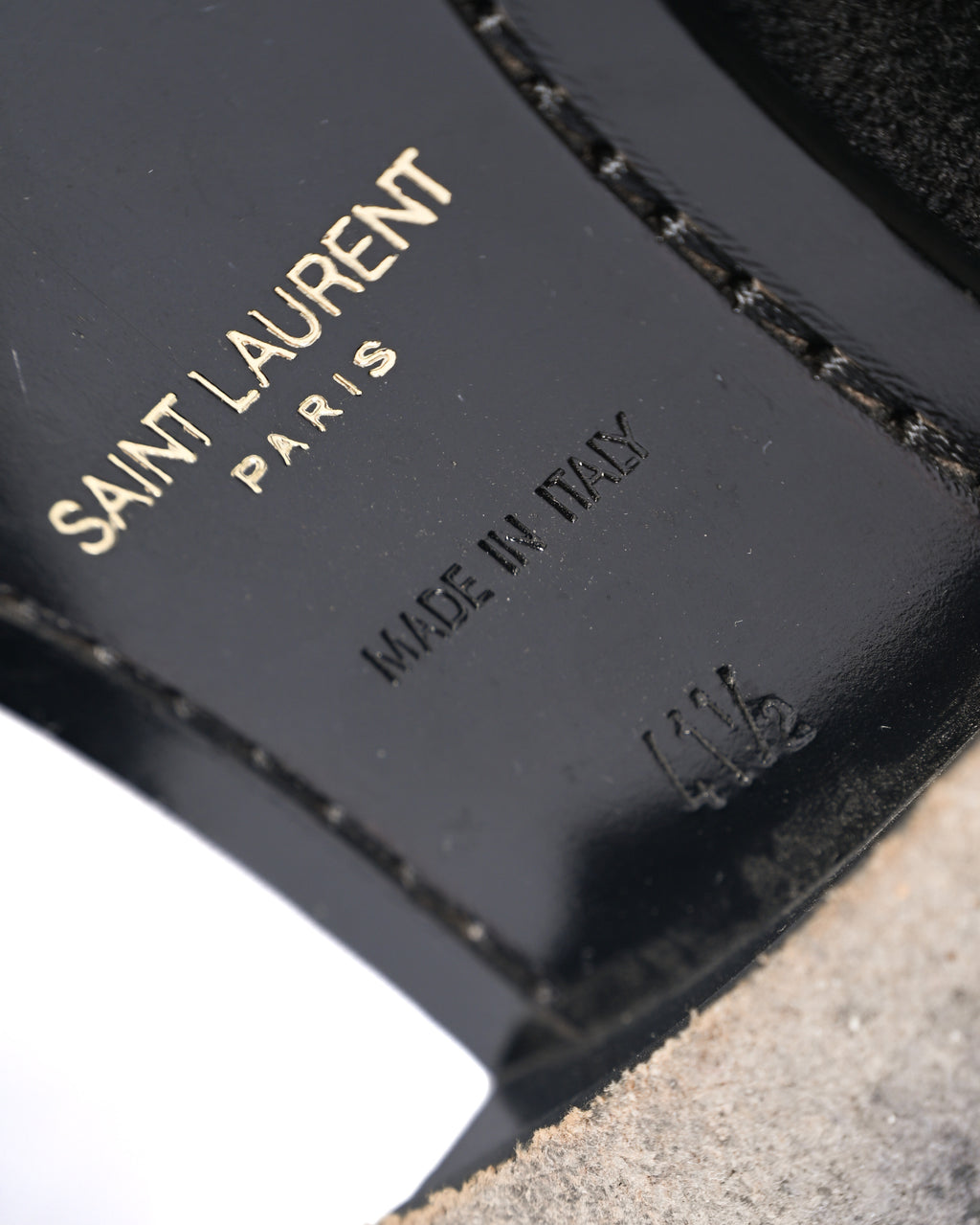 SAINT LAURENT PARIS/ “WYATT 30” Black Suede  Chelsea Heel Boots