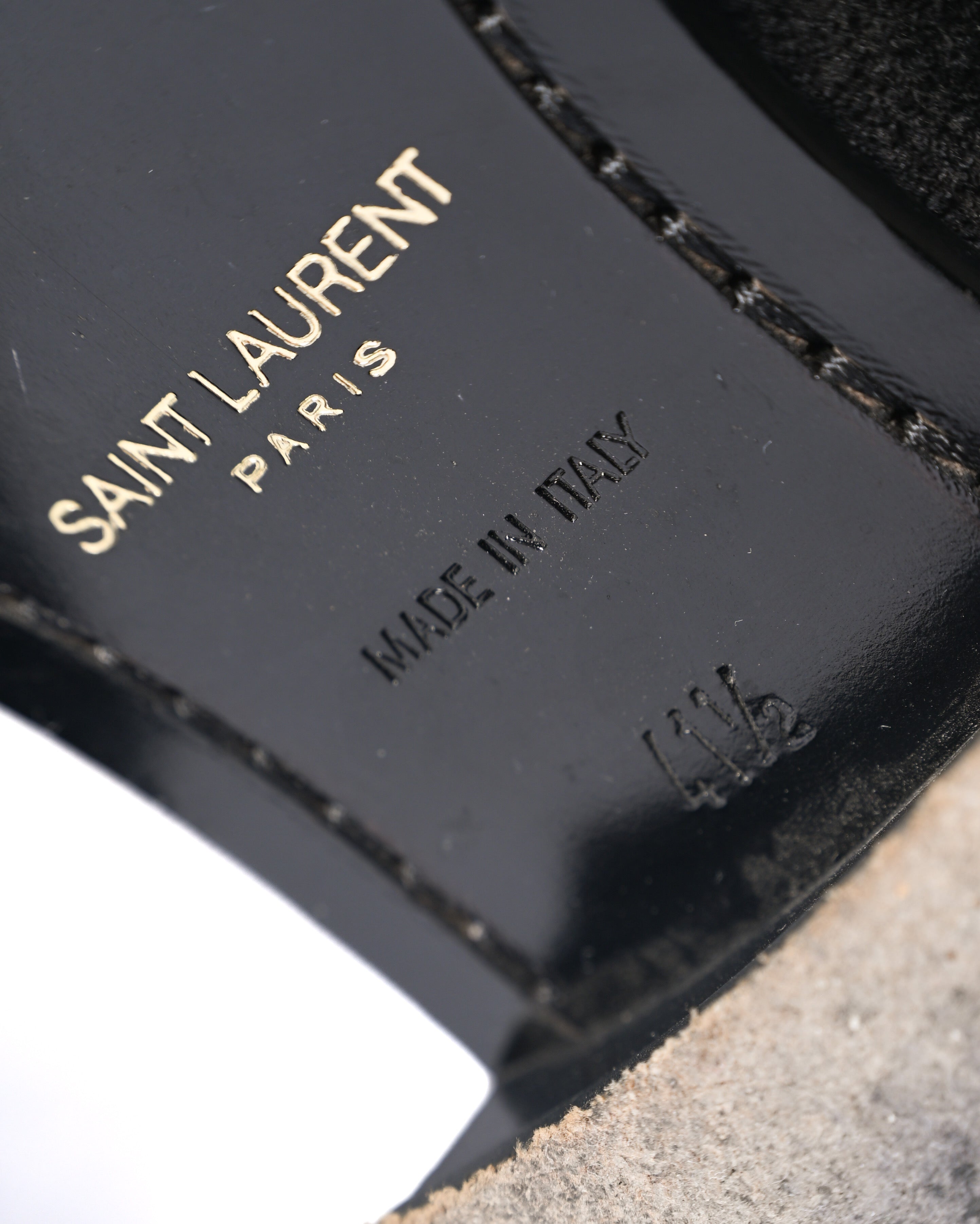 SAINT LAURENT PARIS/ “WYATT 30” Black Suede  Chelsea Heel Boots