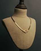 "Christian Dior" 80's-90's Rhinestone logo necklace