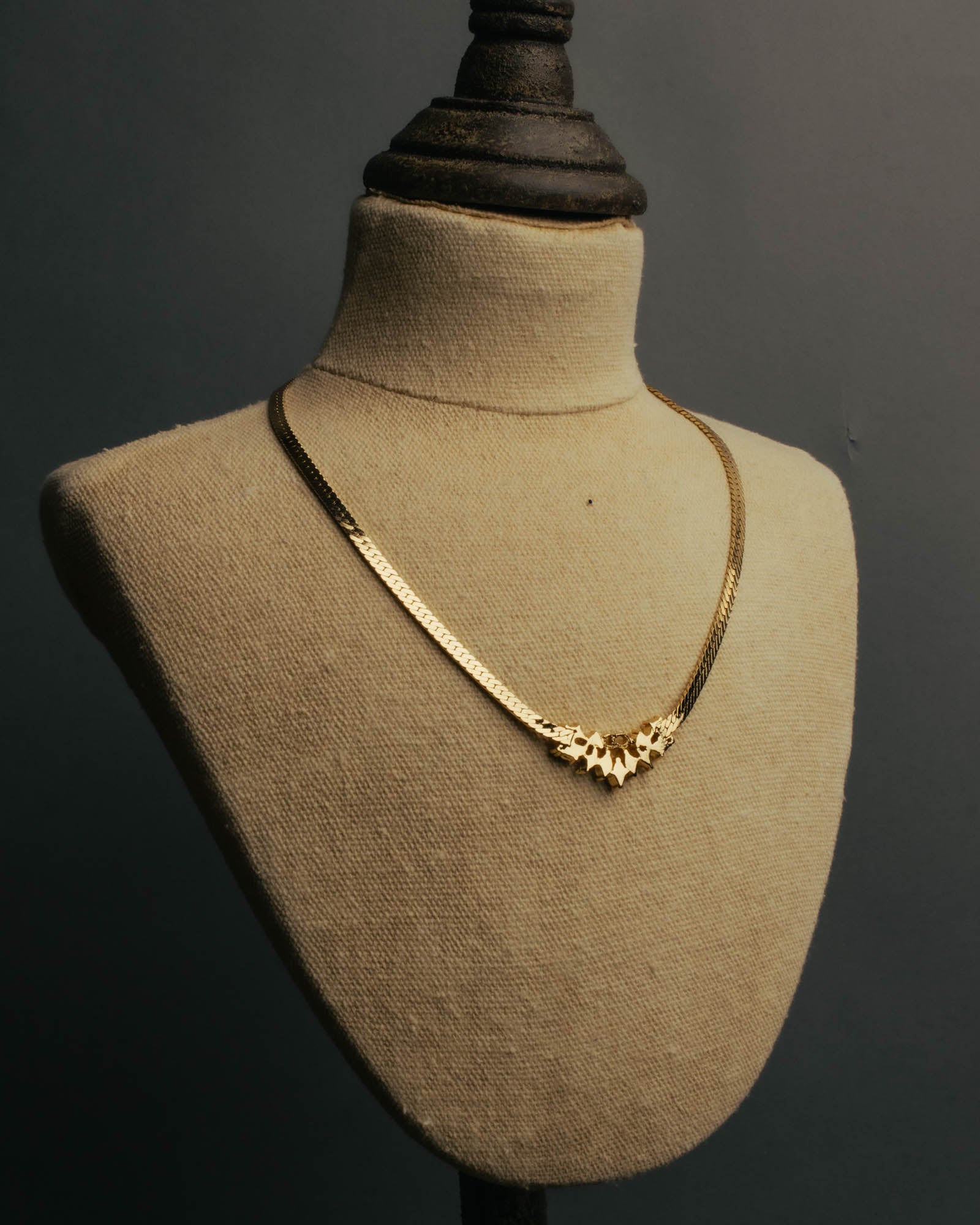 "Christian Dior" 80's-90's Rhinestone logo necklace