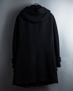 "BURBERRY" Classic detailing melton wool duffle coat