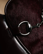 "GUCCI" 90’s-00’s Horsebit haircalf panel loafers