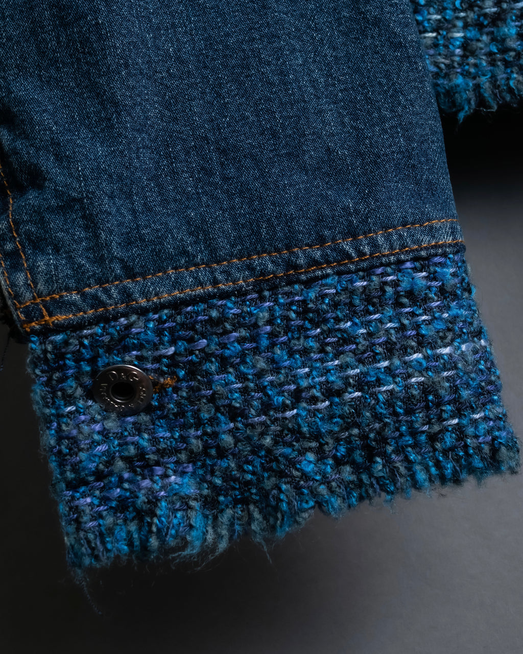 “D&amp;G” Tweed attached bijou button denim jacket