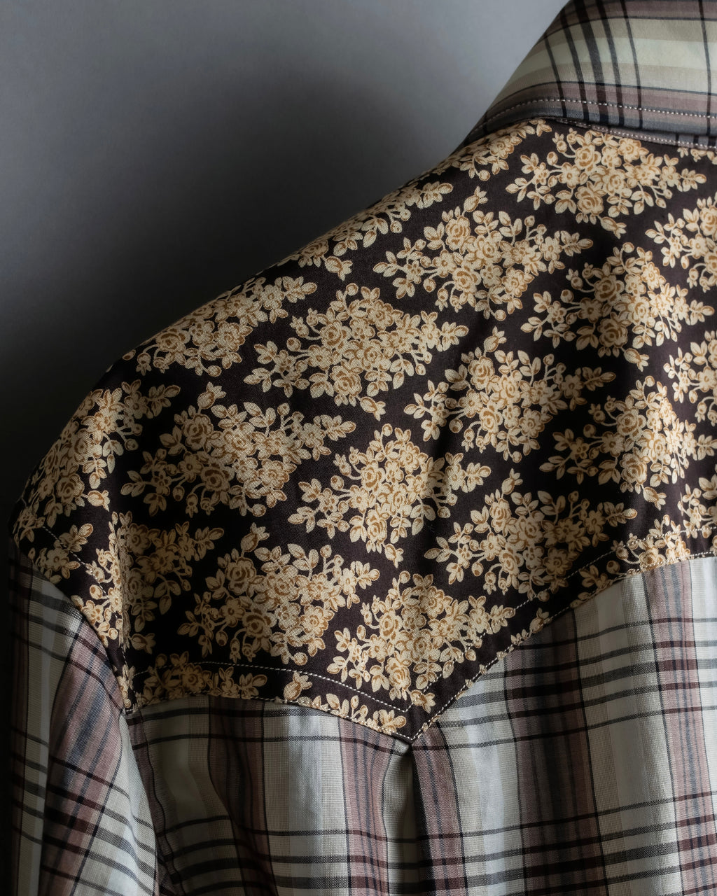 "GUCCI" Floral and checkered western shirt