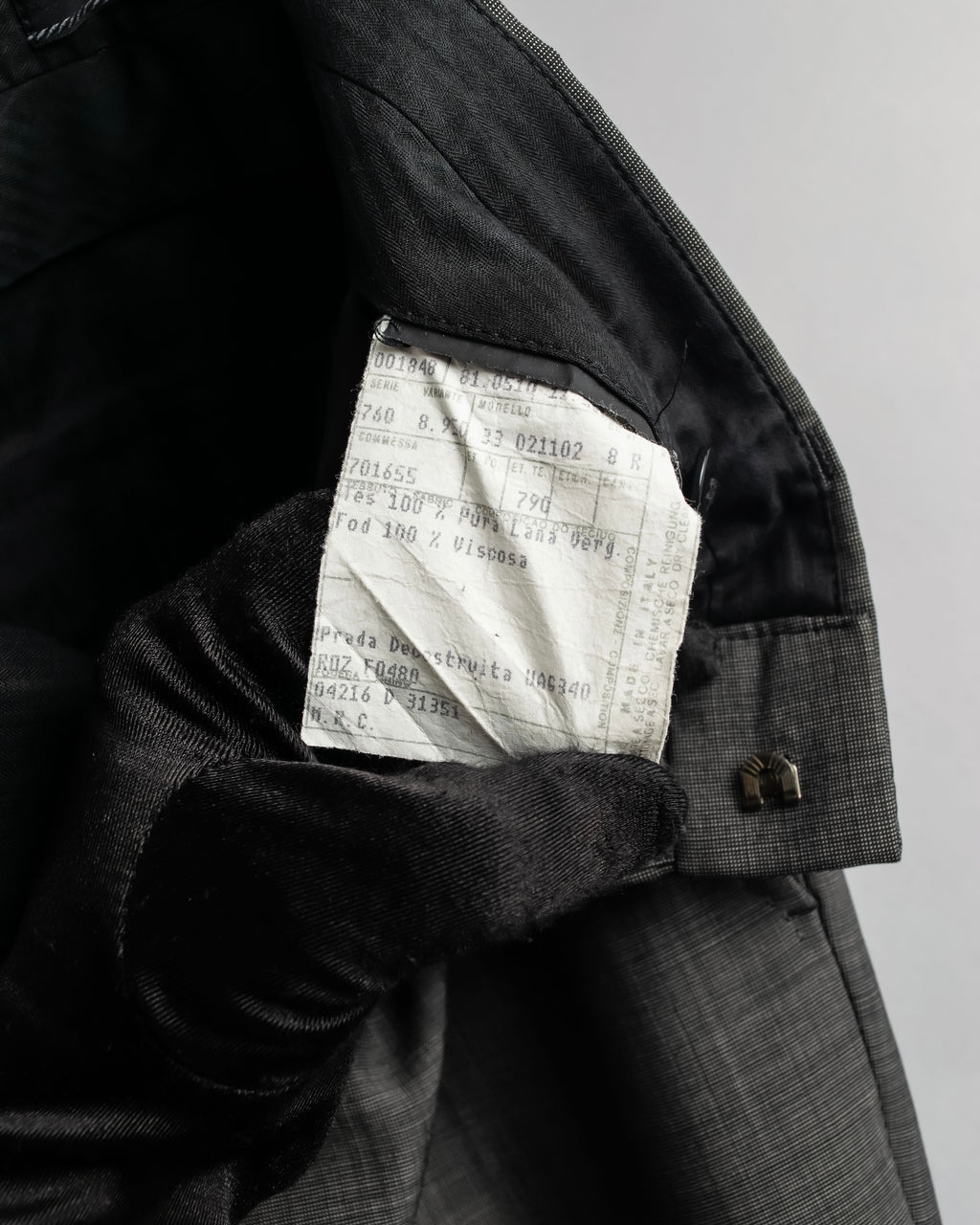 "PRADA" Sharkskin wool minimal tailoring set up