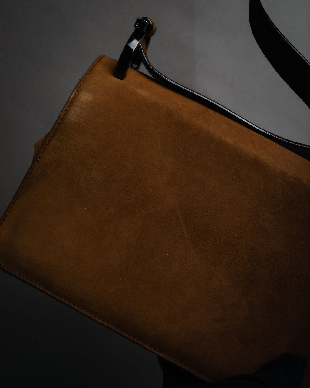 “Salvatore Ferragamo” 90’s-00’s Gancini suede shoulder bag