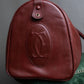 "Cartier" 2C logo engraved bordeaux color boston bag