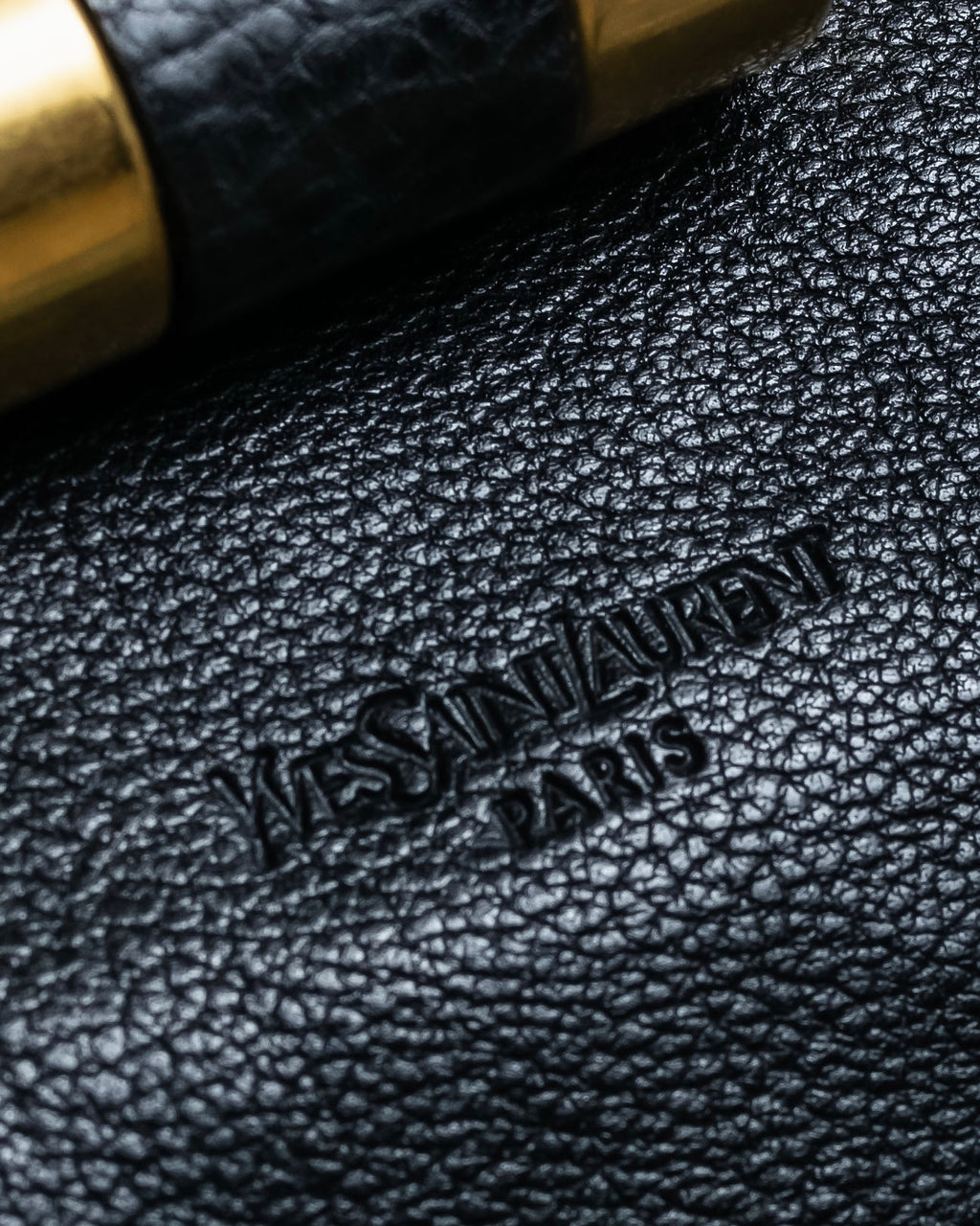 "YVES SAINT LAURENT" Gold parts design Muse toe leather bag