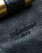 "YVES SAINT LAURENT" Gold parts design Muse toe leather bag