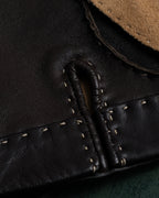 "LOEWE" Logo engraved combination leather gloves
