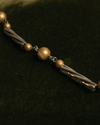 “Yves Saint Laurent” 80’s-90’s Cassandra logo mixed bead long necklace