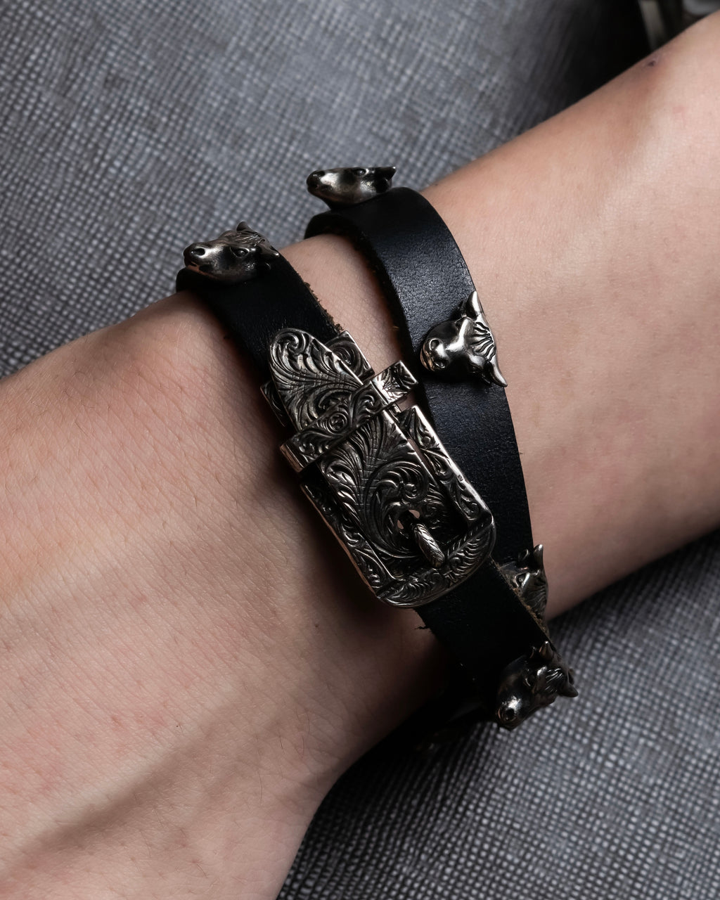 "GUCCI" Anger forest collection leather double wrap bracelet