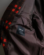 "HUGO BOSS" Plaid brushed wool tailored coat