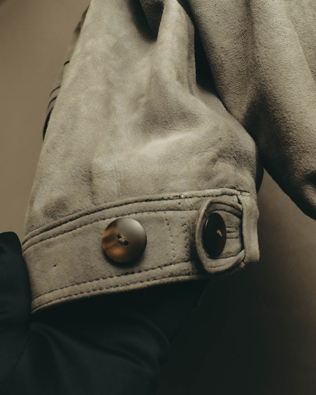 -SPECIAL- “LOEWE” 80’s-early 90’s Taupe suede leather blouson jacket