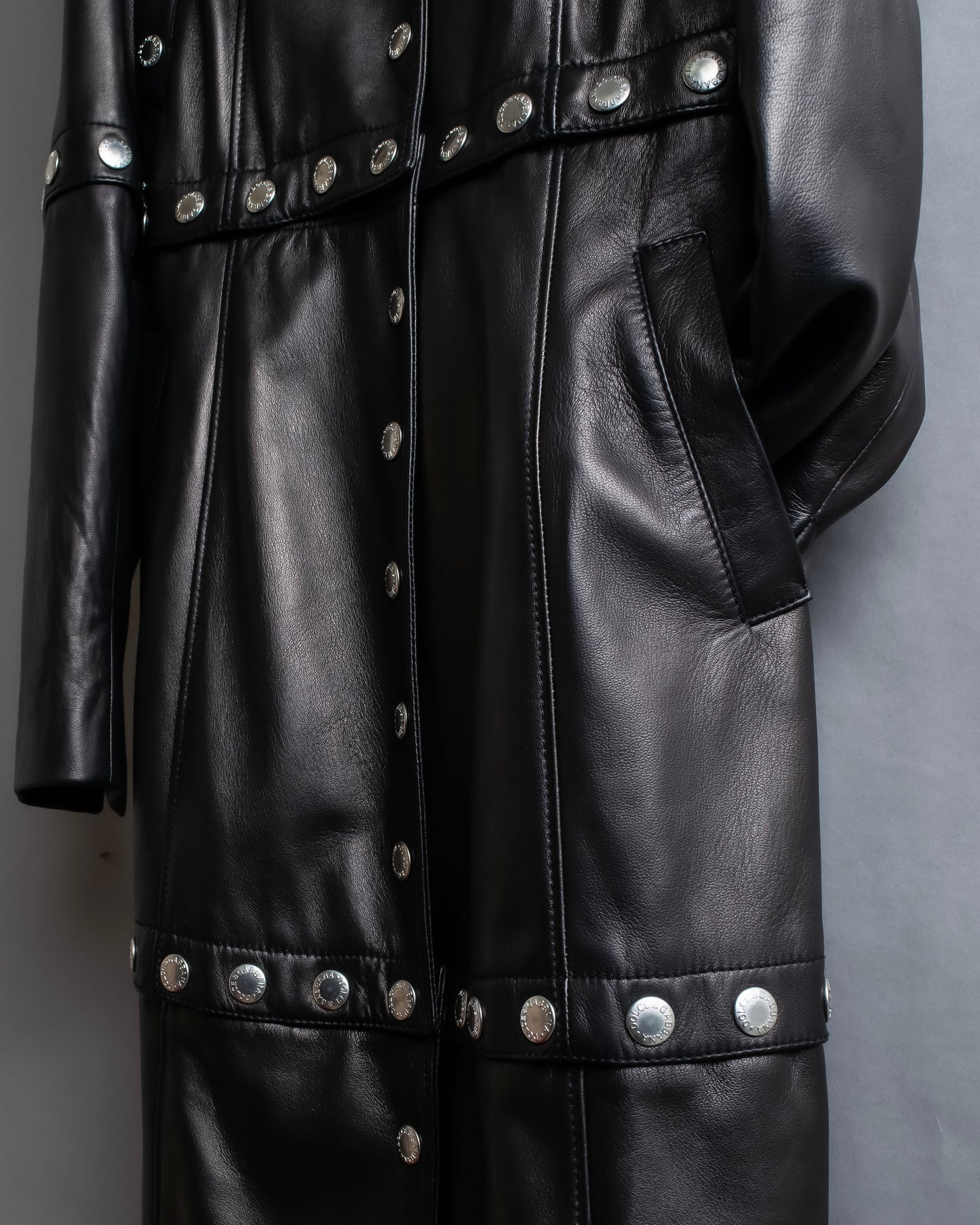 "Dolce & Gabbana" Silver stud design leather 2way coat