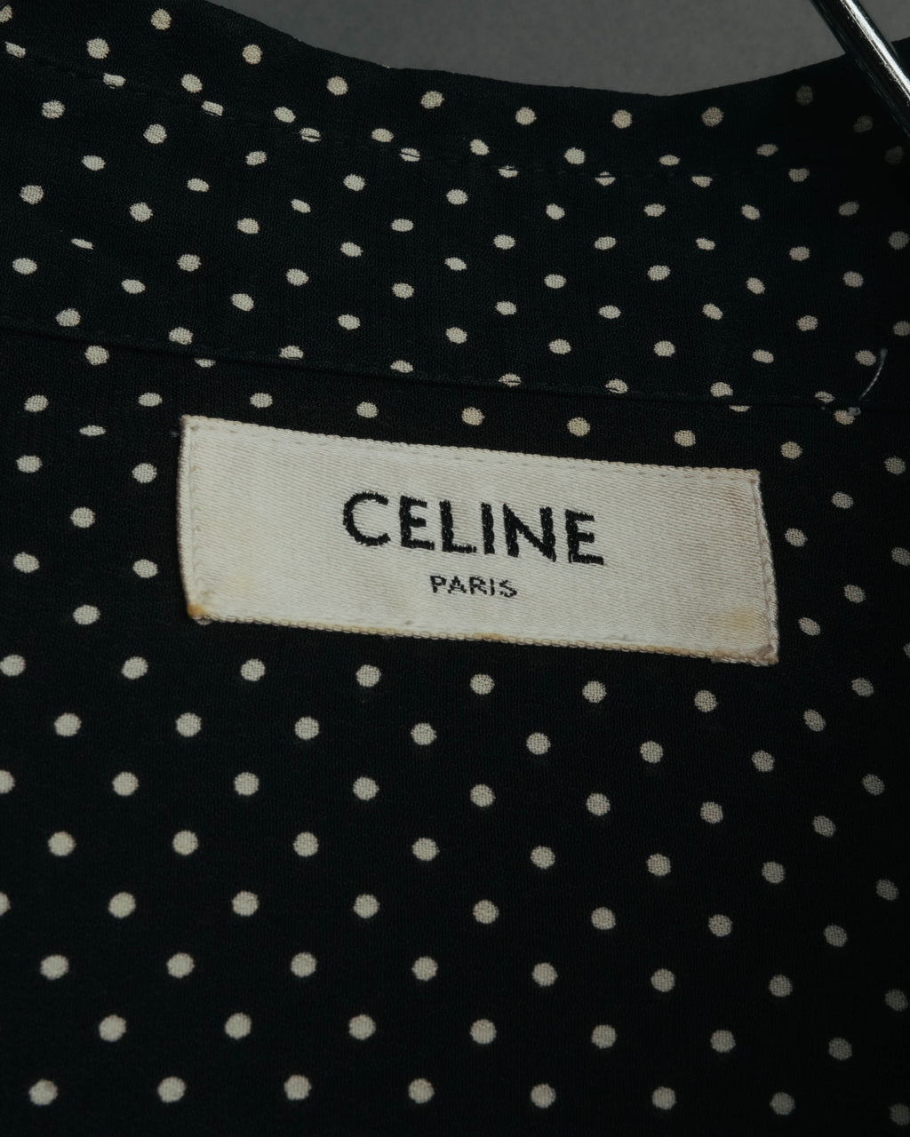 "CELINE" 2010's-2020's Polka dot viscose long sleeve shirt