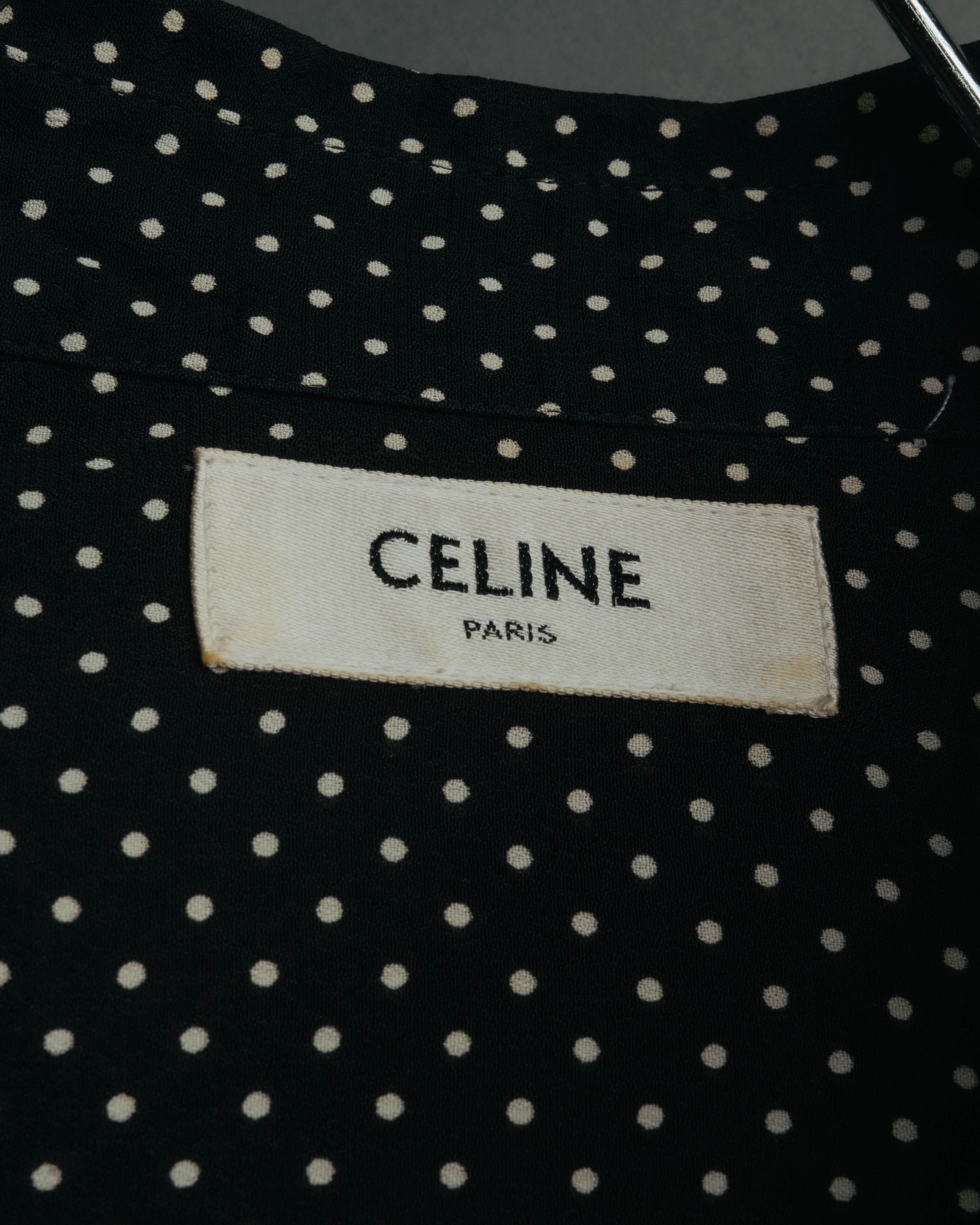 "CELINE" 2010's-2020's Polka dot viscose long sleeve shirt