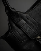 "Mila Schön" Horizontal minimalist metal fittings leather one-handle bag