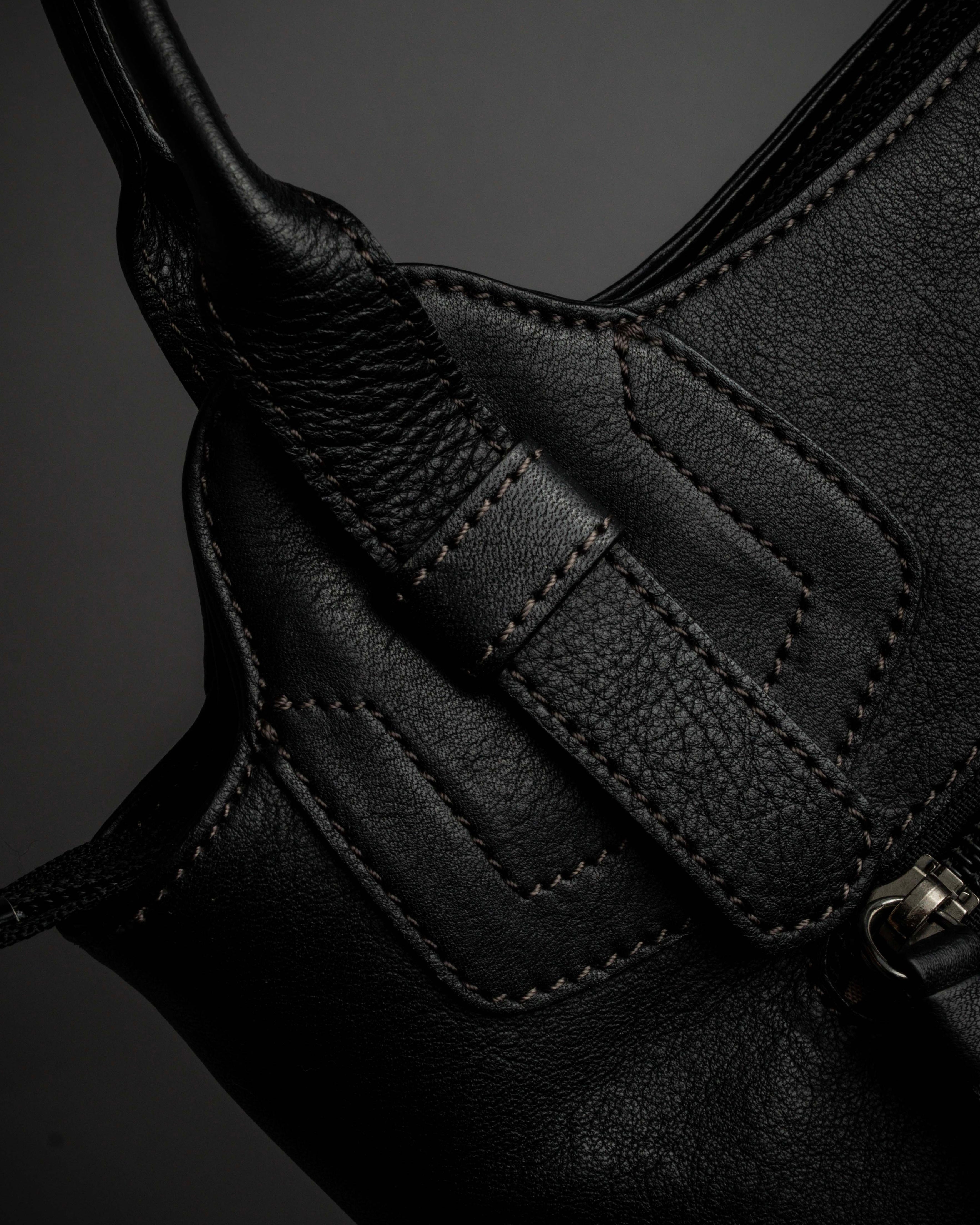 "Mila Schön" Horizontal minimalist metal fittings leather one-handle bag