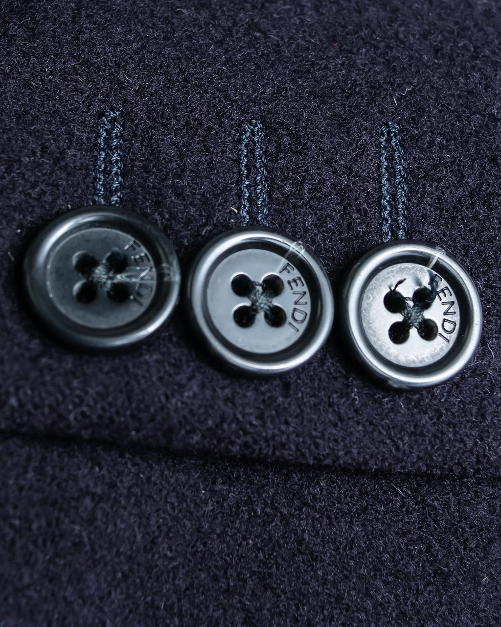 "FENDI" 100% wool oversized maxi length chester coat