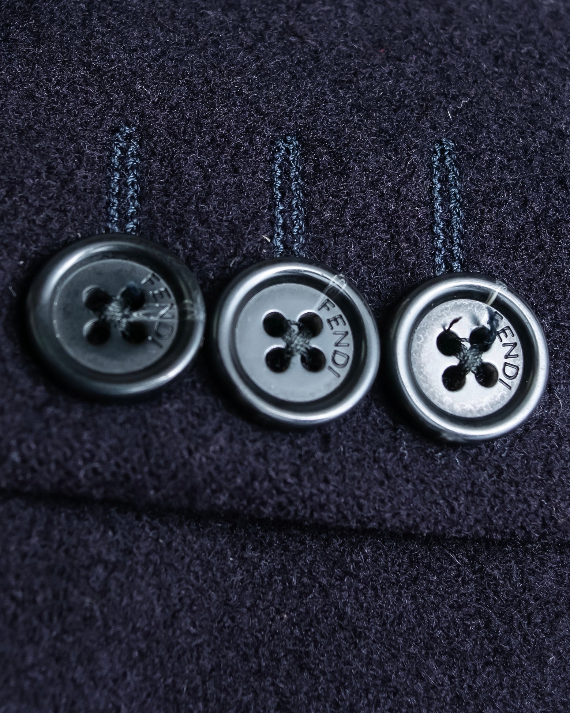 "FENDI" 100% wool oversized maxi length chester coat