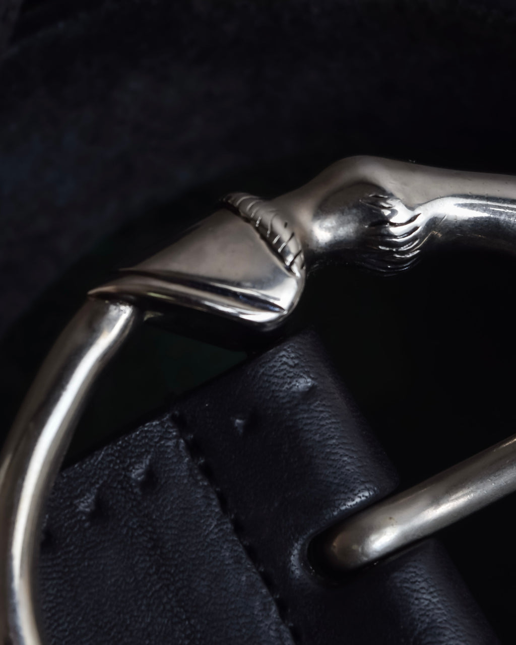 "GUCCI" Bamboo buckle motif leather belt