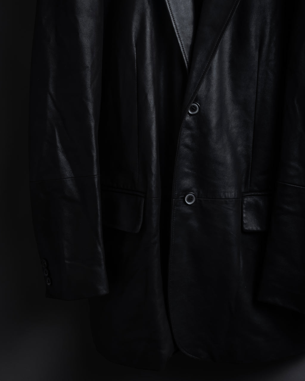 "HUGO BOSS" Oversized calf leather tailored jacket