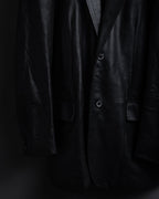 "HUGO BOSS" Oversized calf leather tailored jacket