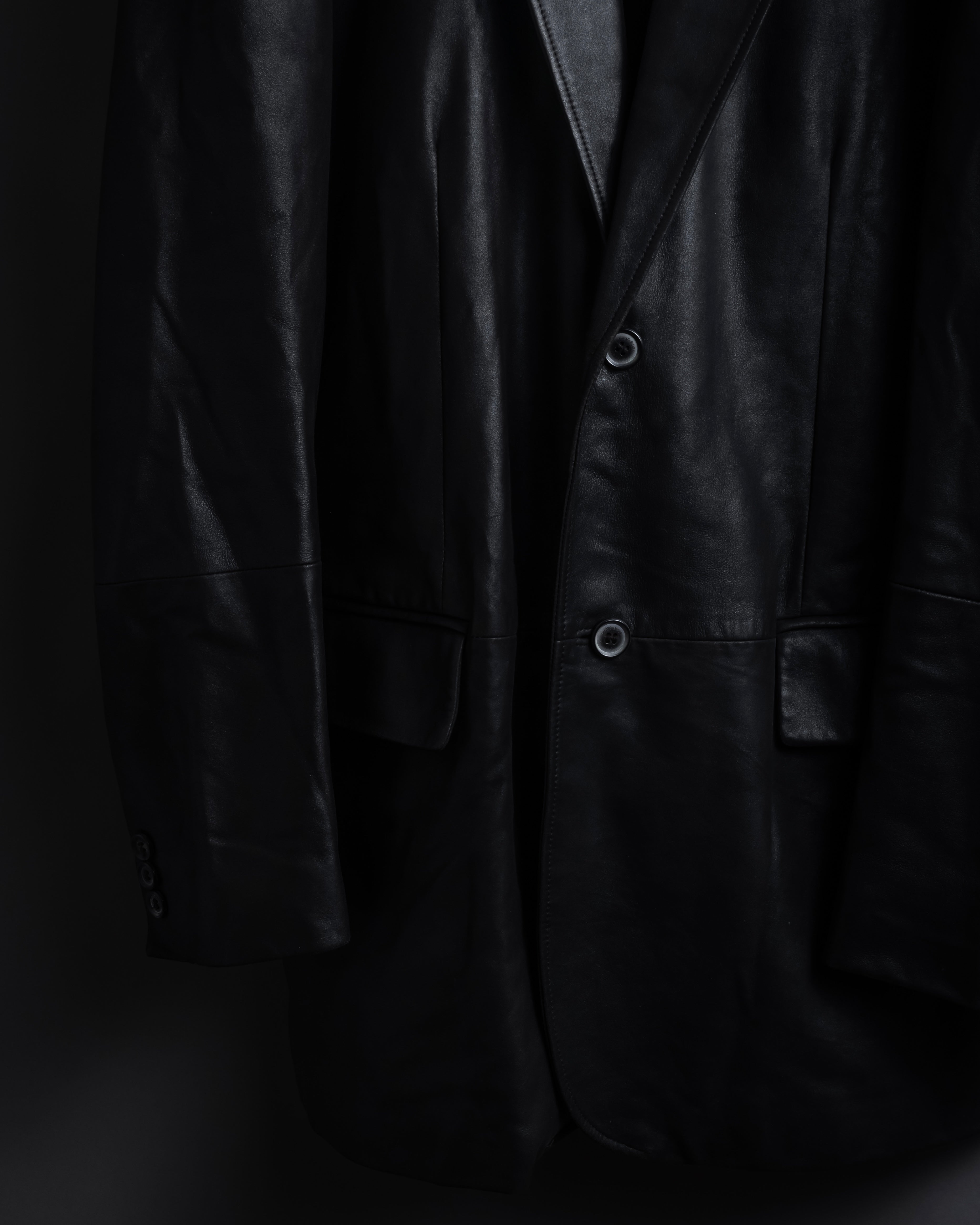 "HUGO BOSS" Oversized calf leather tailored jacket
