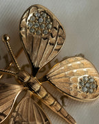 "Christian Dior" Butterfly motif gold brooch