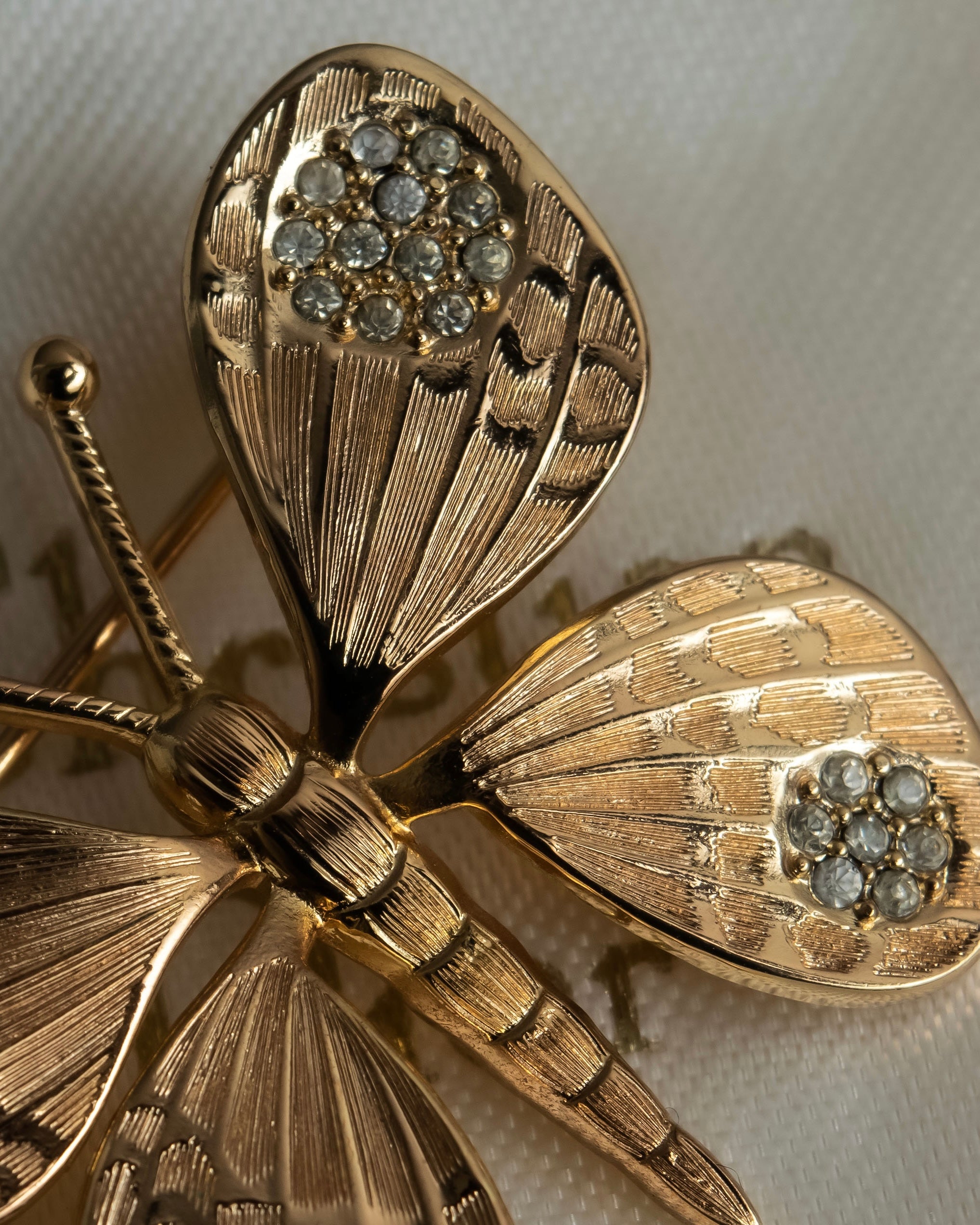 "Christian Dior" Butterfly motif gold brooch