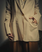 –SPECIAL– "Hermès" 90's-00's Lustrous mohair single-breasted blazer