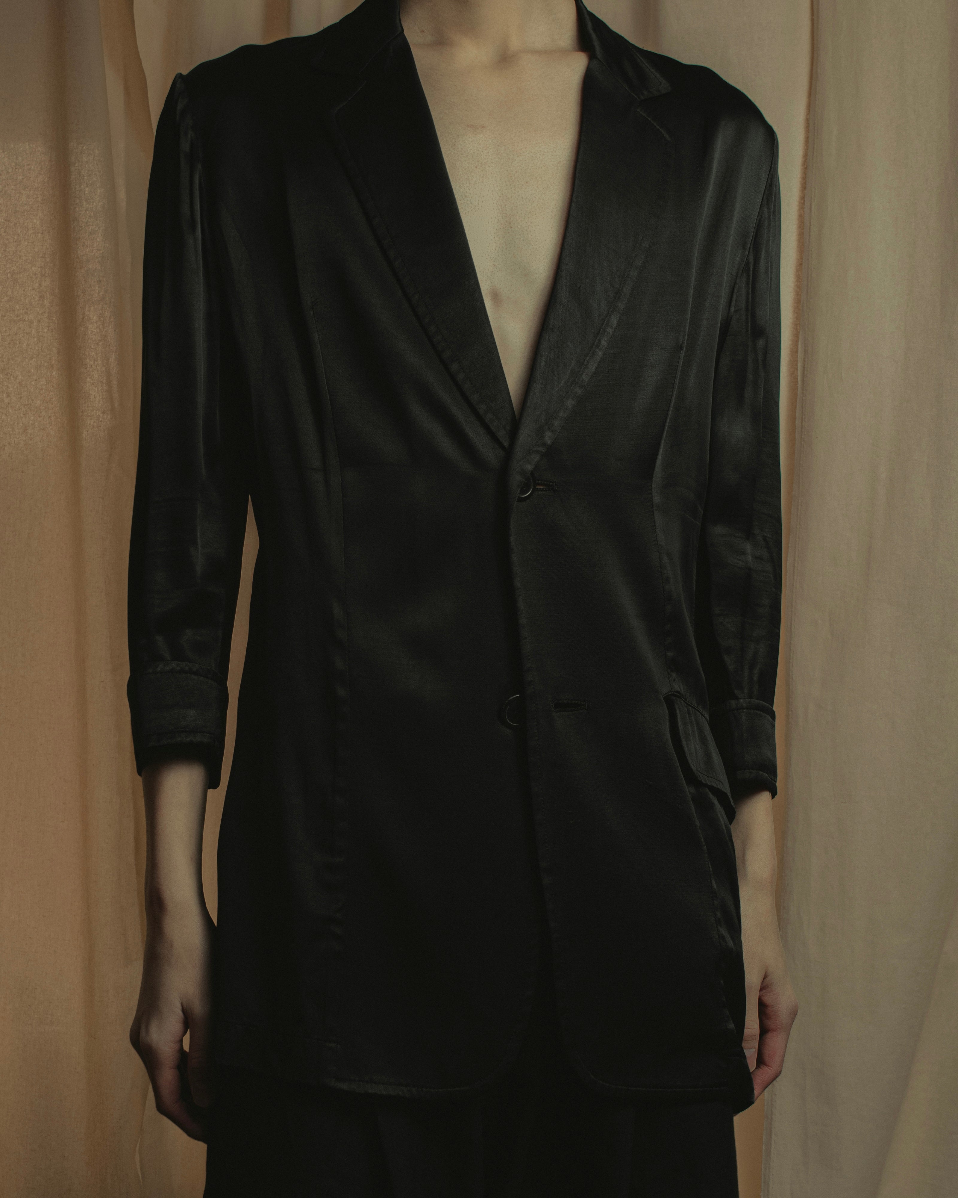 "Yohji Yamamoto +NOIR" 2005SS Rayon draping tailored jacket