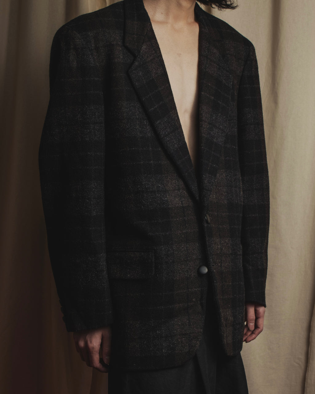 Chaqueta a cuadros de corte recto de la colección 88AW de COMME des GARÇONS HOMME