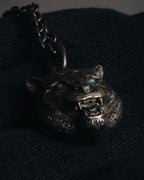 "GUCC" 2016-21 年龄纯银老虎头吊坠项链