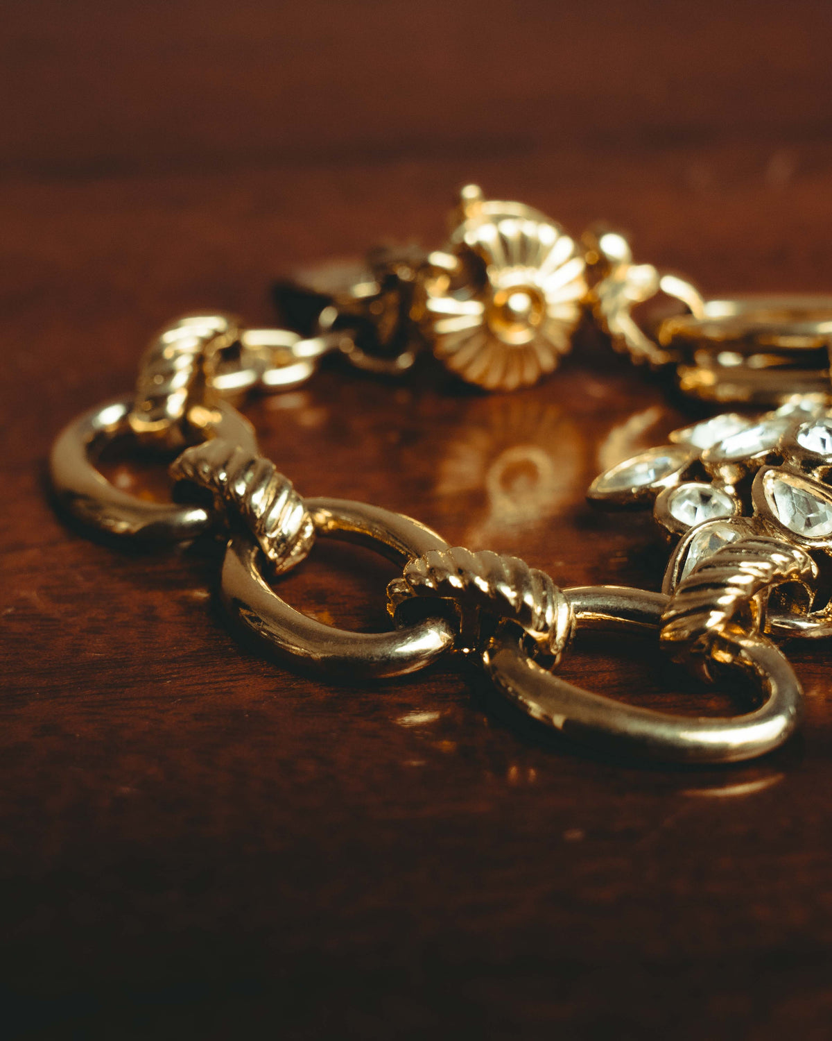 "Yves Saint Laurent" 80's-90's Ornate crystal bracelet