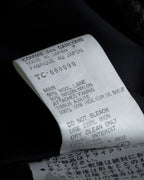 "tricot COMME des GARCONS" Leather collar design houndstooth pattern oversized long coat