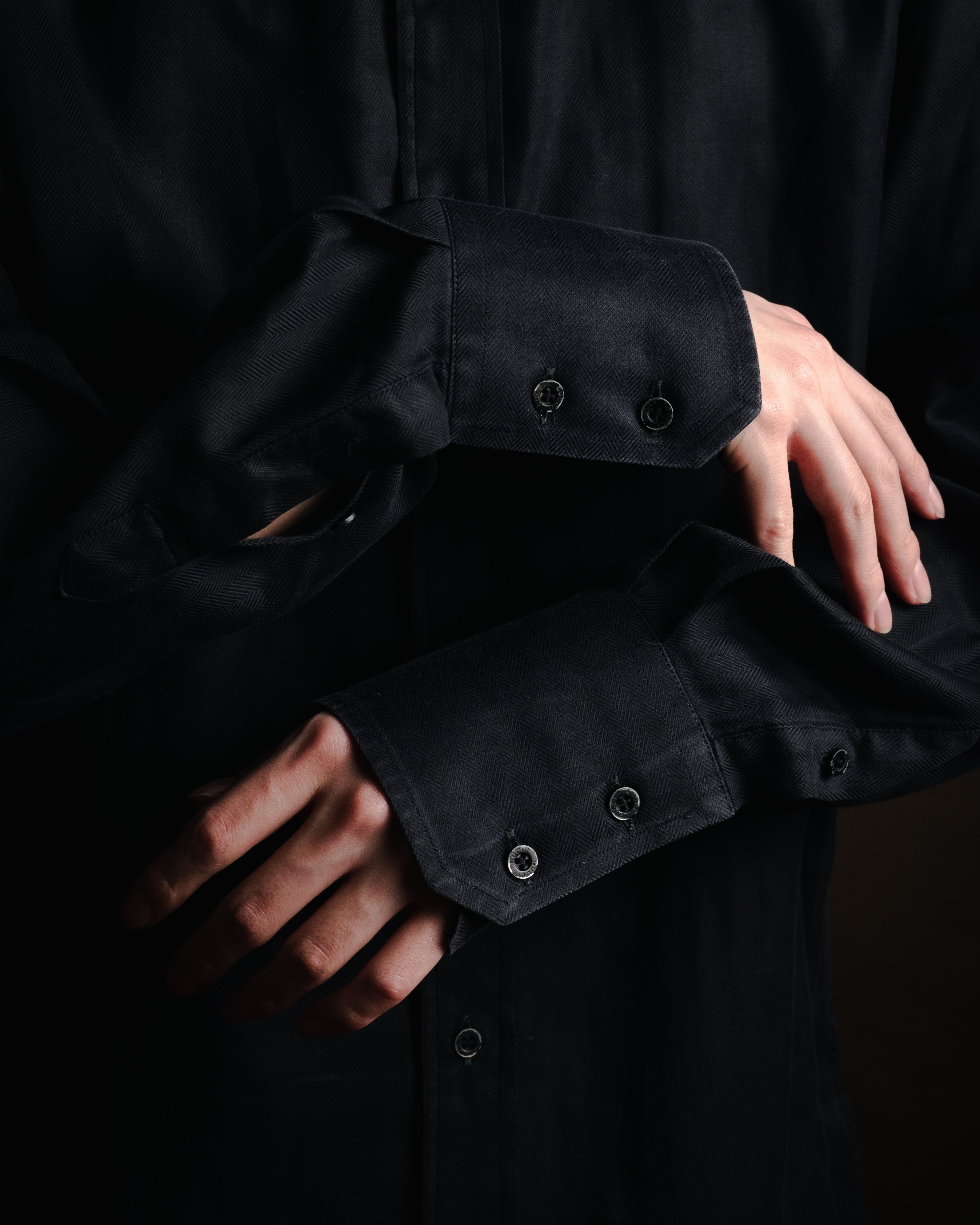 "GUCCI" 2008-2010 Herringbone wide collar dress shirt