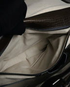 "DOLCE & GABBANA" 00’s-10’s Grained leather canvas-lined satchel bag