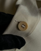 "GIORGIO ARMANI" Ivory color no collar silk shirt