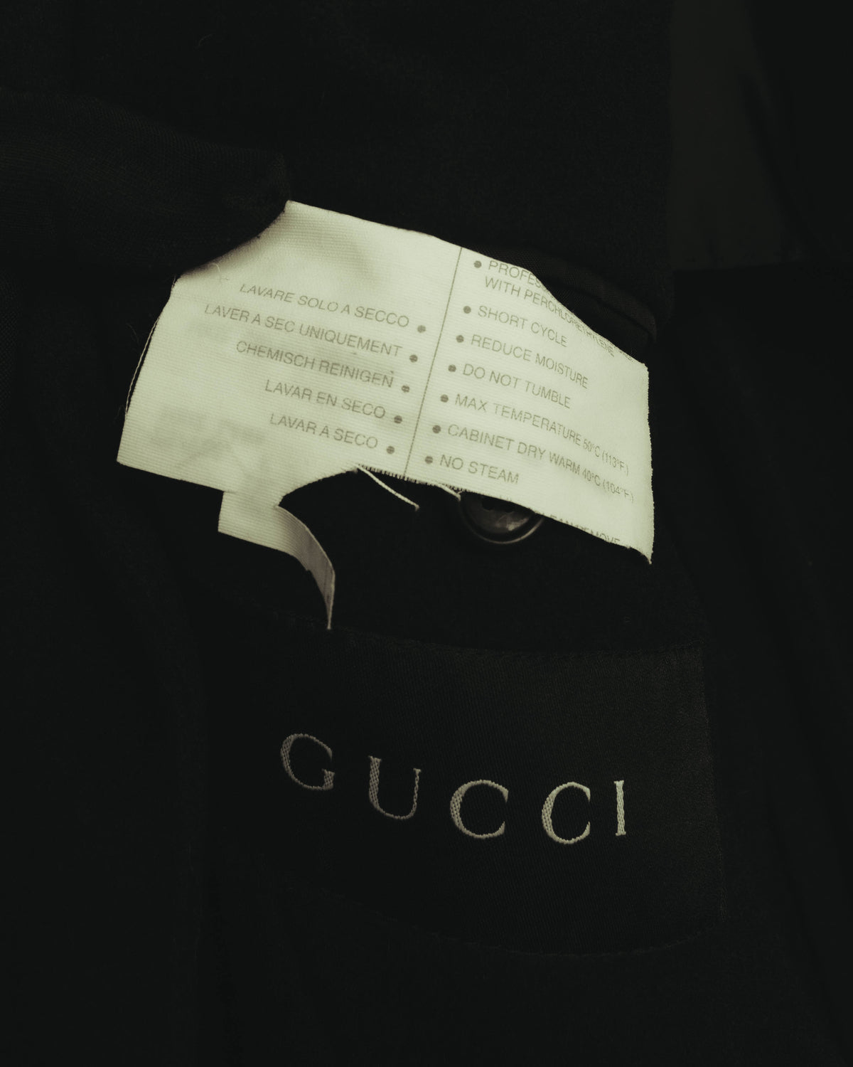 –SPECIAL– “GUCCI” 90’s Tom Ford era concealed-front wool long chester coat