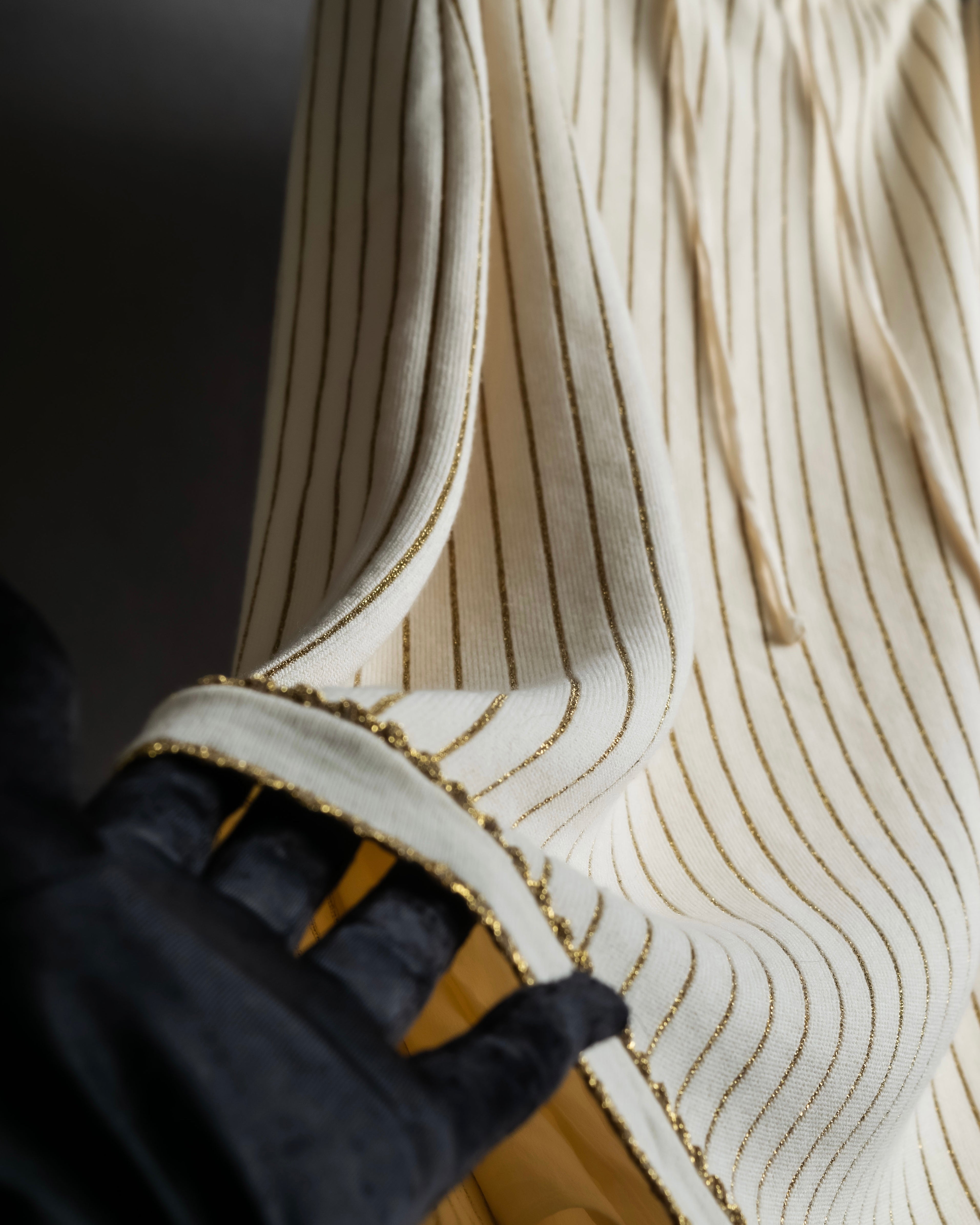 "GUCCI" Gold stripe knit maxi skirt