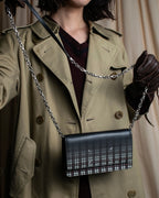 "MAISON MARGIELA" Check pattern gradient design chain shoulder leather wallet bag