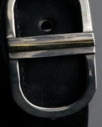 "Christian Dior" Logo buckle slim leather belt