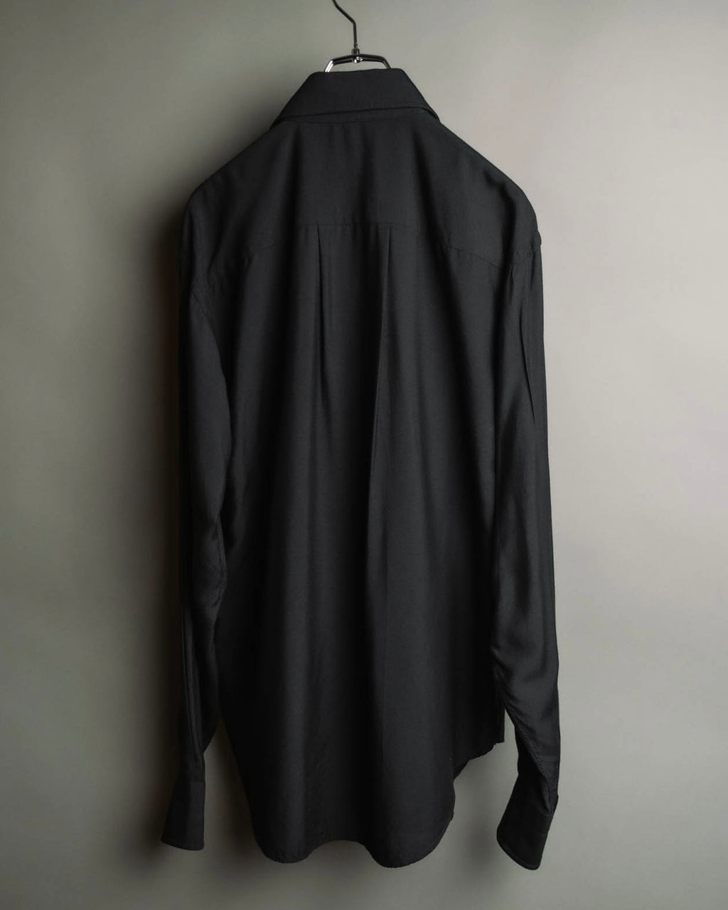 "TOM FORD" 2010's Fluid rayon silk classic collar black shirt