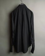 "TOM FORD" 2010's Fluid rayon silk classic collar black shirt